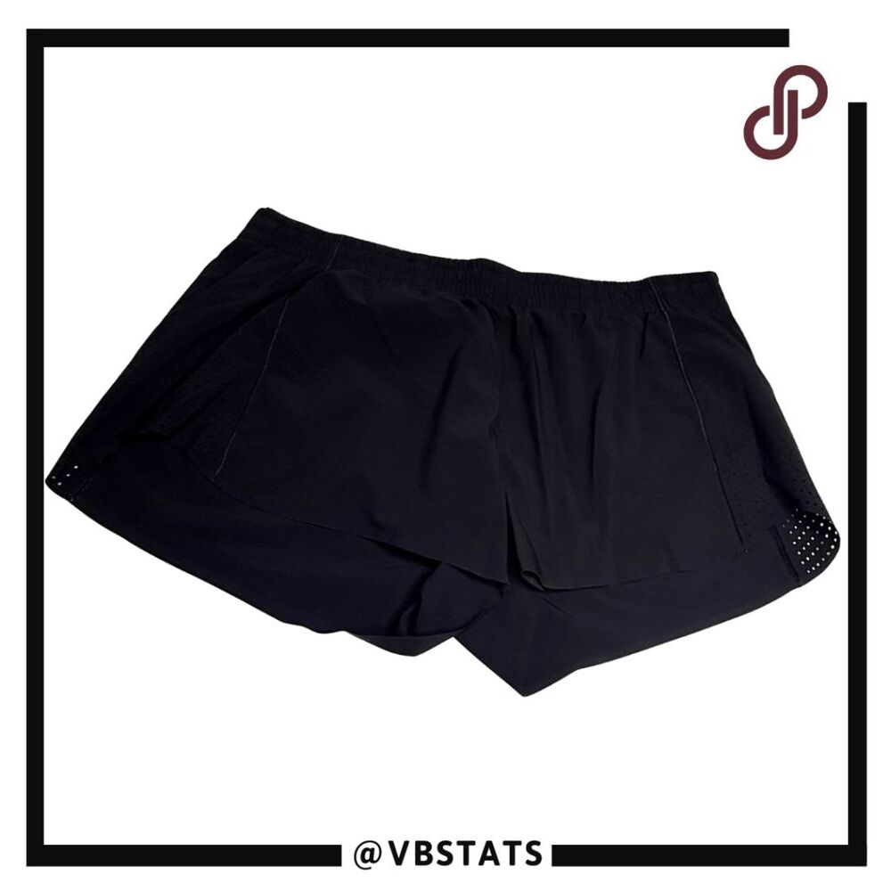 Athleta Women's Elastic Waist High-Rise Hustle Athletic Shorts Black Size XL